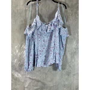 INC International Women's Petite Giselle Cold-Shoulder Ruffle-Trim Top SZ XL